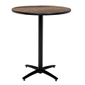 KFI® Seating 38 x 42 Round HPL Pedestal Table With Arched Base, Walnut, 2/Pk