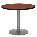 KFI® Seating 29 x 30 Round HPL Pedestal Table With Silver Base, Mahogany, 2/Pk