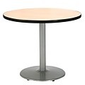 KFI® Seating 38 x 42 Round HPL Pedestal Table With Silver Base, Natural, 2/Pk