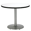 KFI® Seating 29 x 30 Round HPL Pedestal Table With Silver Base, Crisp Linen, 2/Pk