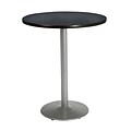 KFI® Seating 38 x 30 Round HPL Pedestal Table With Silver Base, Graphite Nebula, 2/Pk