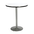 KFI® Seating 29 x 42 Round HPL Pedestal Table With Silver Base, Crisp Linen, 2/Pk
