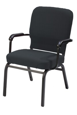 KFI® Seating Vinyl Arms Stack Chair, Black, 2/Ct