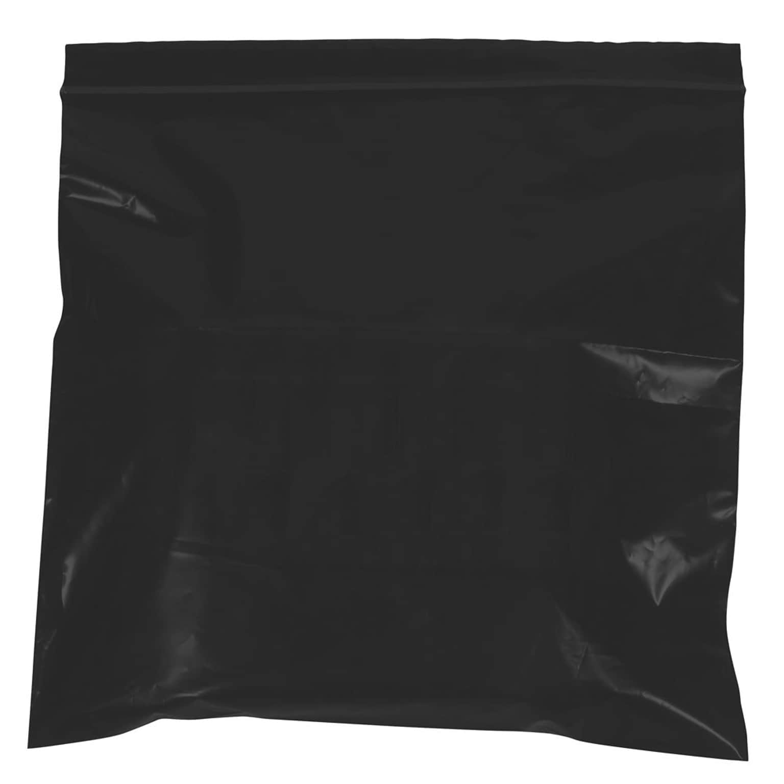 3 x 3 Reclosable Poly Bags, 2 Mil, Black, 1000/Carton (PB3540BK)