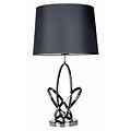 Elegant Designs Mod Art Table Lamp With Black Shade, Chrome Finish