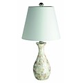 Elegant Designs Trendy Seashell Tiled Mosaic Look Curved Table Lamp, Chrome Finish