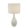 Simple Designs Oval Base Ceramic Table Lamp, White Finish