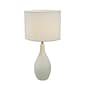 Simple Designs Oval Base Ceramic Table Lamp, White Finish