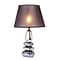 Elegant Designs Stacked Ceramic Table Lamp With Chrome and Metallic Blue Stones, Chrome Finish