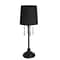 Simple Designs Table Lamp With Shade and Hanging Acrylic Beads, Black