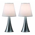 Simple Designs Two Pack Mini Touch Table Lamp Set With White Shade