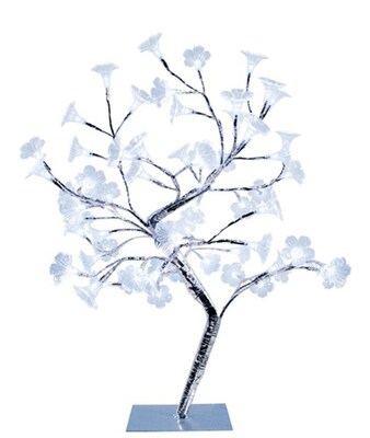 Simple Designs Large Morning Glory LED Decorative Tree, White