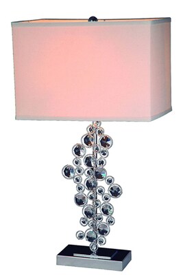 Elegant Designs Sequin Table Lamp With Prismatic Crystals, Chrome Finish