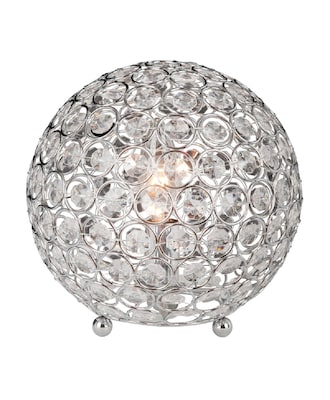 Elegant Designs Crystal Ball Table Lamp, Chrome Plated Finish