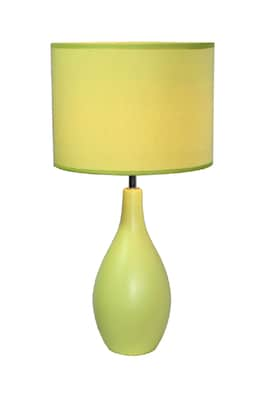 Simple Designs Oval Base Ceramic Table Lamp, Green Finish