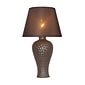 Simple Designs Texturized Curvy Ceramic Table Lamp, Brown Finish