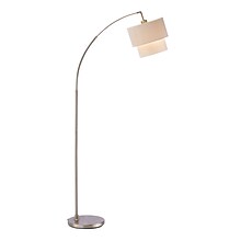 Adesso® Gala 71H Adjustable Arc Floor Lamp, Brushed Steel with Natural Fabric Shade (3029-12)