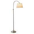 Adesso® Bonnet 62H Adjustable Floor Lamp, Brushed Steel with White Drum Shade (3188-22)