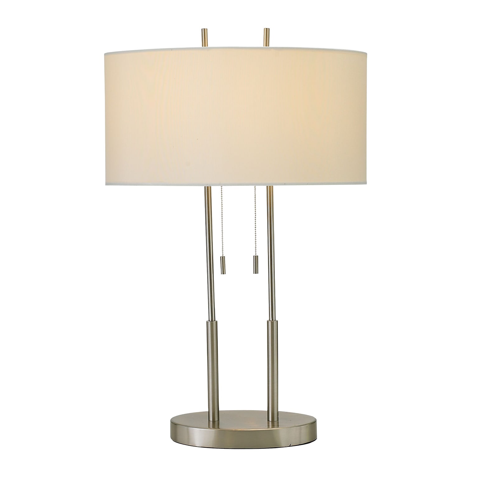 Adesso® Duet Incandescent 27H Table Lamp, Brushed Steel/Ivory (4015-22)