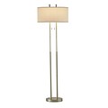 Adesso® Duet 62H Floor Lamp, Brushed Steel with Ivory Fabric Shade (4016-22)