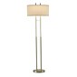 Adesso® Duet 62"H Floor Lamp, Brushed Steel with Ivory Fabric Shade (4016-22)