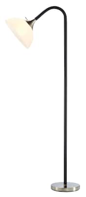 Adesso® Gander 71H Floor Lamp, Black with White Plastic Shade (7007-01)