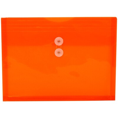 Jam Paper Plastic File Pocket, 1" Expansion, Letter Size, Bright Orange, 12/Pack (1221565)
