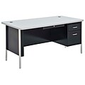 Sandusky Lee® 600 Series Steel Teachers Desk, 60W x 30D, Single Pedestal, Black/Grey Nebula