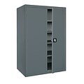 Sandusky Elite 78H Recessed Handle Steel Storage Cabinet with 5 Shelves, Charcoal (EA4R462478-02)