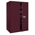 Sandusky Elite 78H Keyless Electronic Welded Steel Storage Cabinet with 5 Shelves, Burgundy (EA4E462478-03)
