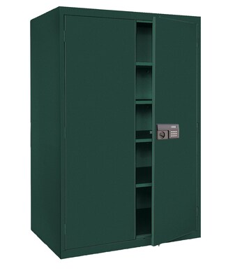 Sandusky Elite 78H Keyless Electronic Welded Steel Storage Cabinet with 5 Shelves, Forest Green (EA4E462478-08)