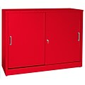 Sandusky Elite 29H Counter Height Sliding Door Steel Storage Cabinet with 3 Shelves, Red (BA1S361829-01)