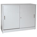Sandusky Elite 29H Counter Height Sliding Door Steel Storage Cabinet with 3 Shelves, Dove Gray (BA1S361829-05)