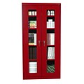 Sandusky See Thru 72H Clearview Steel Storage Cabinet with 5 Shelves, Red (CA4V362472-01)