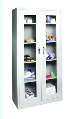 Sandusky See Thru 72H Clearview Steel Storage Cabinet with 5 Shelves, Dove Gray (CA4V362472-05)