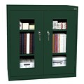 Sandusky See Thru 42H Clearview Counter Height Storage Cabinet with 3 Shelves, Forest Green (EA2V462442-08)