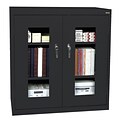 Sandusky See Thru 42H Clearview Counter Height Storage Cabinet with 3 Shelves, Black (EA2V462442-09)