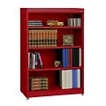 Sandusky® Elite 52 4-Shelf Radius Edge Steel Stationary Bookcase, Red (BA3R361852-01)