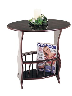 Ore International® 22 1/2 x 15 x 23 Wood Oval Magazine Table, Cherry