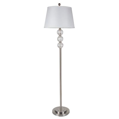 Ore International® 150W Glass Floor Lamp, Satin Nickel