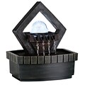 Ore International® Meditation Fountain With LED Light, Green Earth Tone