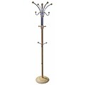 Ore International® Home Decorators Collection Chrome/Wooden Coat Rack, Natural