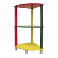 Ore International® Wood Kids 3 Tier Corner Shelf, Green/Yellow/Red