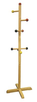 Ore International® Wood Kids 8 Peg Coat Rack, Natural