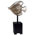 Ore International® Vine Fish Decorative Statue, 17 x 9 x 4, Silver/Black