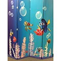 Ore International® 4 Panel Finding Nemo Room Divider, 71 x 64, Blue