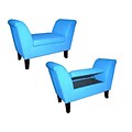 Ore International® Microfiber/Metal/Wood Storage Bench, Light Blue