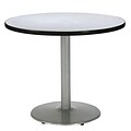 KFI® Seating 29 x 36 Round HPL Pedestal Table With Silver Base, Gray Nebula, 2/Pk