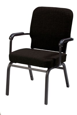KFI® Seating Fabric Arms Stack Chair, Black