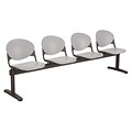 KFI® Seating Polypropylene 4 Seat Beam Seating Chair, Gray, 1/Ea